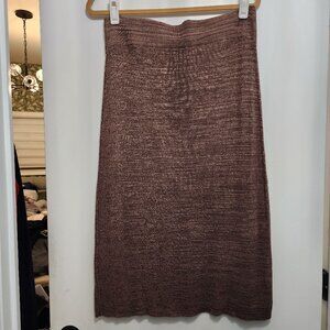 Free People Golden Hour Midi Skirt Brown XL French Roast Combo